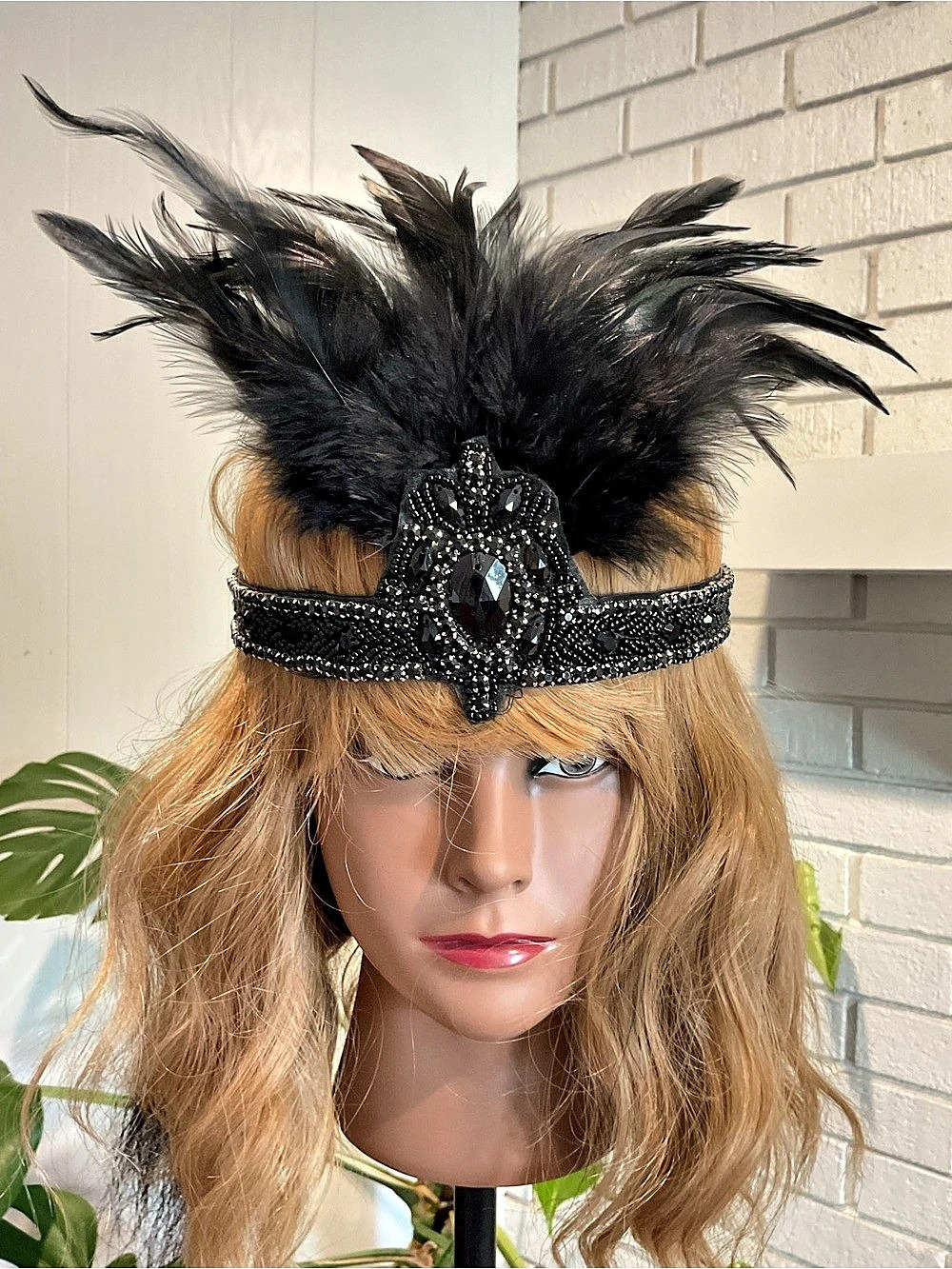 Black Feather Flapper Costume Accessory Set